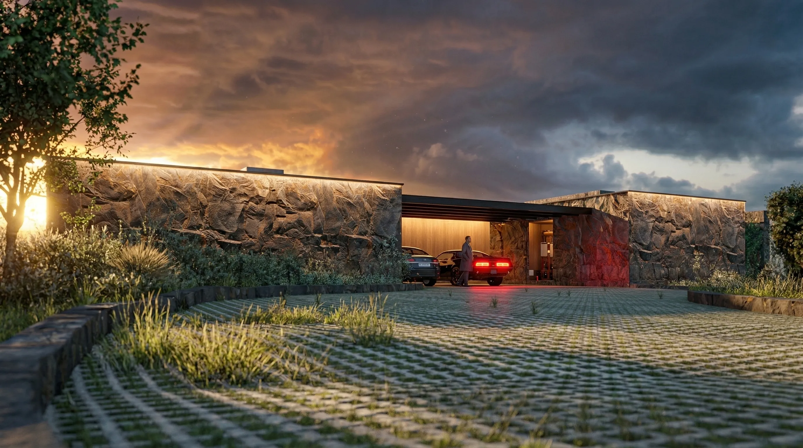Render Acceso de Casa Sanchez — PatagoniaBIM